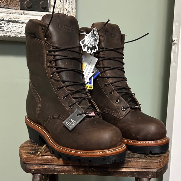 Men’s Chippewa Boots 9” SUPER DNA 400G Steel Toe Waterproof Boots - Aged Bark